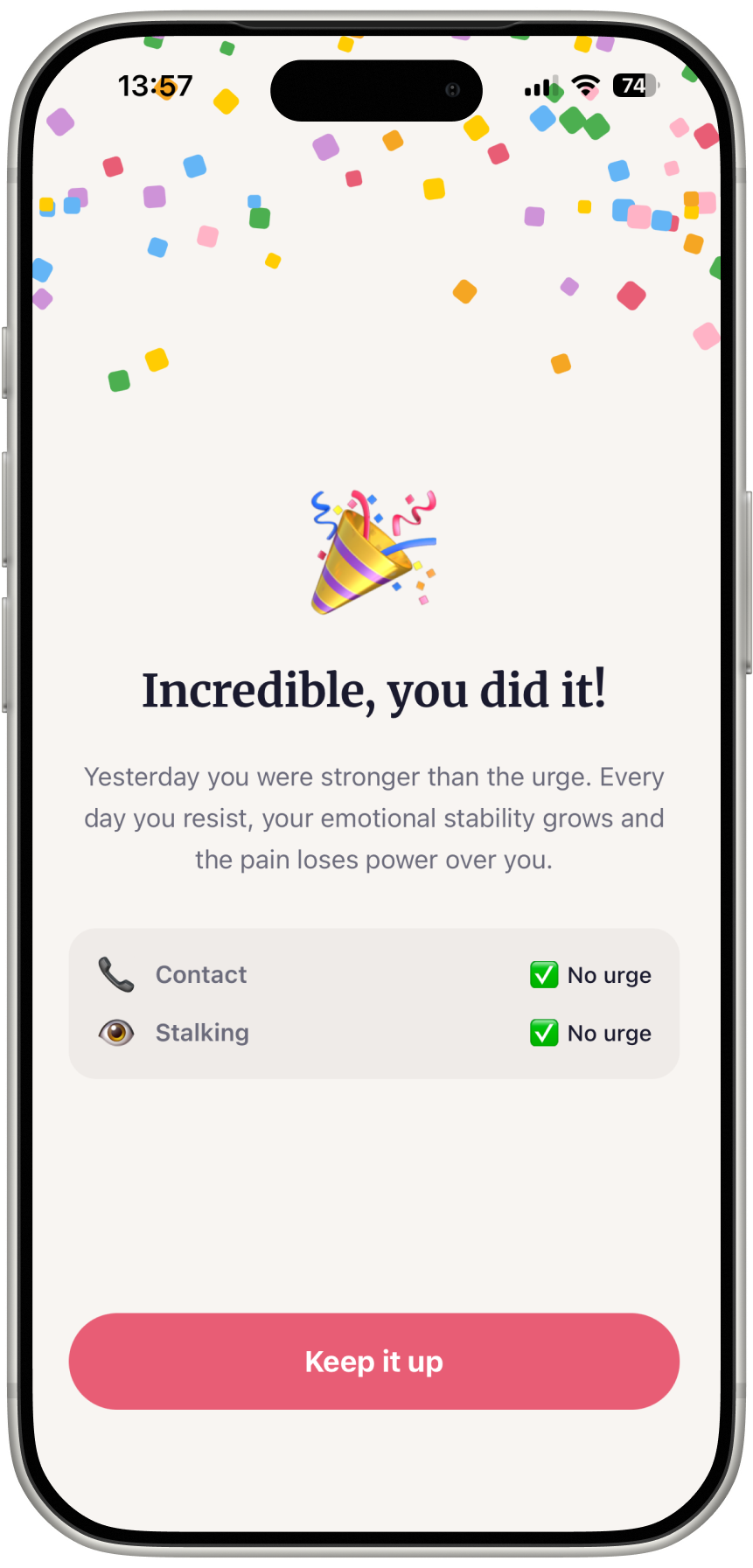 Emotional pet — check-in result